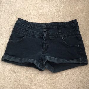 Black High Rise Short Short